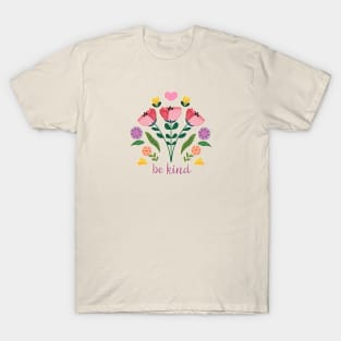 Be Kind Folk Art Bouquet T-Shirt